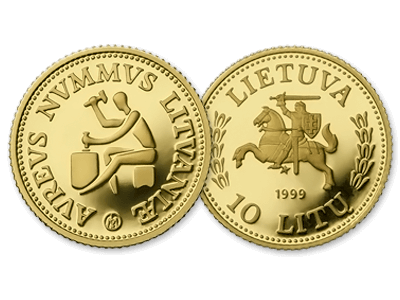 auksinė lb moneta Kalvelis iš serijos Mažiausios aukso monetos pasaulyje