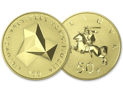 LB moneta skirta Lietuvos Valstybės Konstitucijos 100-mečiui