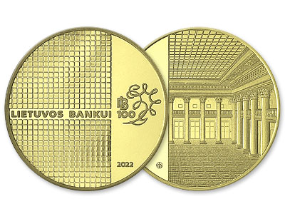 LB moneta skirta Lietuvos banko 100-mečiui