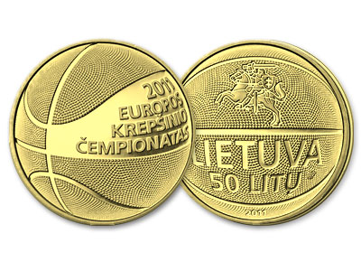 auksinė lb moneta skirta krepšiniui