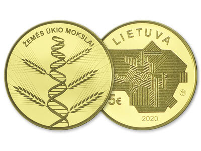 Auksinė LB moneta skirta Žemės ūkio mokslams